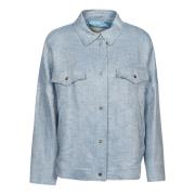 Celeste Overshirt Jas Herno , Blue , Dames