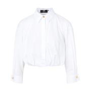 Witte Geknipte Shirt in Katoenen Popeline Elisabetta Franchi , White ,...