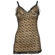 Pre-owned Lace tops Chanel Vintage , Black , Dames