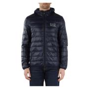 Gewatteerde hoodie met logoprint Emporio Armani EA7 , Blue , Heren