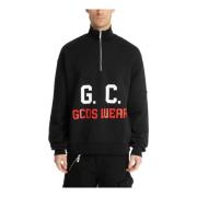 Gebloemde Sweatshirt met Rits en Logo Gcds , Black , Heren