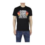 Zwart D2 Surf T-Shirt Dsquared2 , Black , Heren