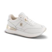 Witte Leren Veterschoenen Tommy Hilfiger , White , Dames