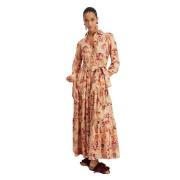 Speelse Maxi Jurk La DoubleJ , Beige , Dames