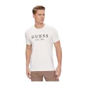 Logo Frontal T-Shirt - Stretch Guess , White , Heren