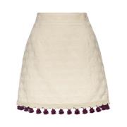 Geborduurde Mini Rok La DoubleJ , Beige , Dames