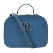 Pre-owned Leather chanel-bags Chanel Vintage , Blue , Dames