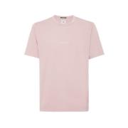 Italiaans Jersey Gekleurd Logo T-Shirt C.p. Company , Pink , Heren