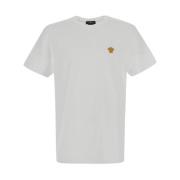 Katoenen T-shirt met korte mouwen Versace , White , Heren