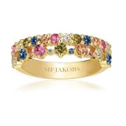Multicolor Zirkonia Vergulde Ring Sif Jakobs Jewellery , Yellow , Dame...
