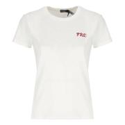 Witte Katoenen T-shirt met Borduursel Ralph Lauren , White , Dames