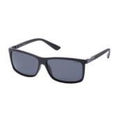 Black/Grey Polarized Sunglasses Polaroid , Black , Heren