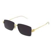 Gold/Dark Grey Sunglasses Bottega Veneta , Yellow , Heren
