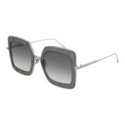 Silver/Grey Shaded Sunglasses Bottega Veneta , Gray , Dames