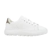 Witte Casual Leren Sneakers oor Dames Geox , White , Dames
