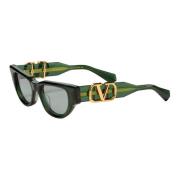 V - DUE Sunglasses Valentino , Green , Dames