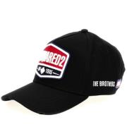 Zwarte baseballpet met geborduurd logo Dsquared2 , Black , Heren