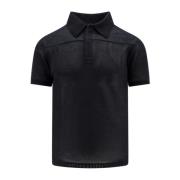 Zwart Poloshirt met Logo Patch Courrèges , Black , Heren
