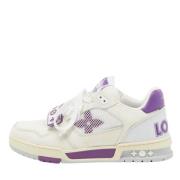 Pre-owned Leather sneakers Louis Vuitton Vintage , White , Dames