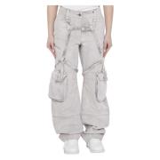 Lila Cargo Jeans met Harnas Details Off White , White , Dames