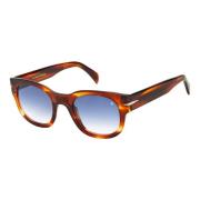 DB 7045/S Zonnebril in Bruin Hoorn/Blauw Getint Eyewear by David Beckh...