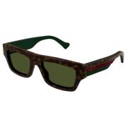 Havana/Green Sunglasses Gucci , Brown , Heren
