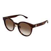 Havana/Bruin Getinte Zonnebril Gucci , Brown , Dames