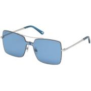 WE 0201 Sunglasses - Shiny Palladium/Blue WEB Eyewear , Blue , Dames