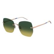 Rose Gold/Green Shaded Sunglasses Tommy Hilfiger , Green , Dames