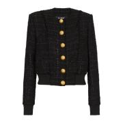 Tweed jas Balmain , Black , Dames