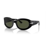 Zwart/Groene Zonnebril Persol , Black , Unisex