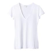 Katoenen V-hals Shirt James Perse , White , Dames