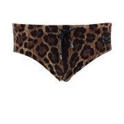 Luipaardprint Bruin Zeekleding Dolce & Gabbana , Brown , Heren