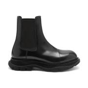 Zwarte Slip-On Laarzen met Elastische Zijkanten Alexander McQueen , Bl...