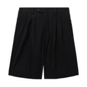 Zwarte Wol Gabardine Shorts Auralee , Black , Heren