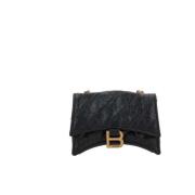 Zwarte Crush Matelassé Schoudertas Balenciaga , Black , Dames