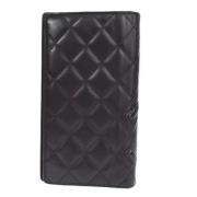 Pre-owned Leather wallets Chanel Vintage , Black , Dames