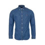 Slim Fit Denim Overhemd - Donkerblauw Ralph Lauren , Blue , Heren