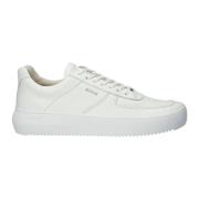 Witte Leren Sneaker Laag Blackstone , White , Dames