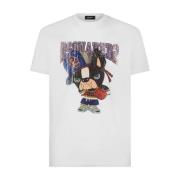 Cool Fit D2 Hond T-Shirt Dsquared2 , White , Heren