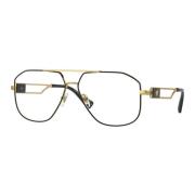 Black Gold Eyewear Frames Versace , Black , Unisex