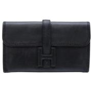 Pre-owned Leather wallets Hermès Vintage , Black , Dames