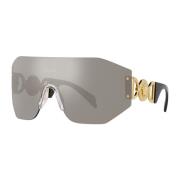 Goud/Zilveren Zonnebril Versace , Gray , Unisex