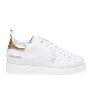 Wit en Goud Leren Sneakers Ama Brand , White , Dames