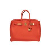 Pre-owned Leather handbags Hermès Vintage , Red , Dames