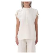 Linnen Overhemd Woolrich , White , Dames