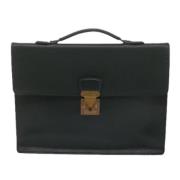 Pre-owned Leather briefcases Louis Vuitton Vintage , Green , Dames