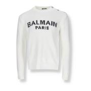 Knitwear Balmain , White , Heren