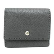 Pre-owned Leather wallets Fendi Vintage , Gray , Dames