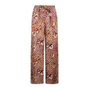 Bloemenprint hoge taille zijden broek Ulla Johnson , Multicolor , Dame...